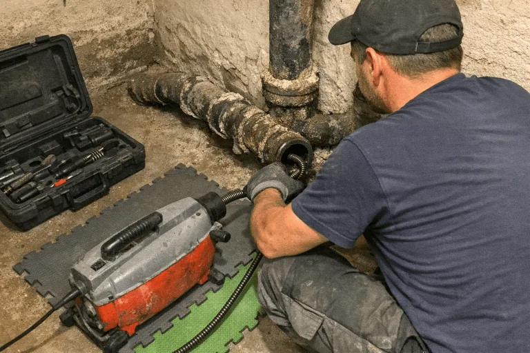 Rohrreinigung an älteren Abwasserleitungen in einem Altbau